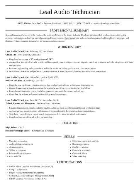 abbreviation for video conferencing on resume|Audio Video Technician Resume Examples and Templates for 2024.